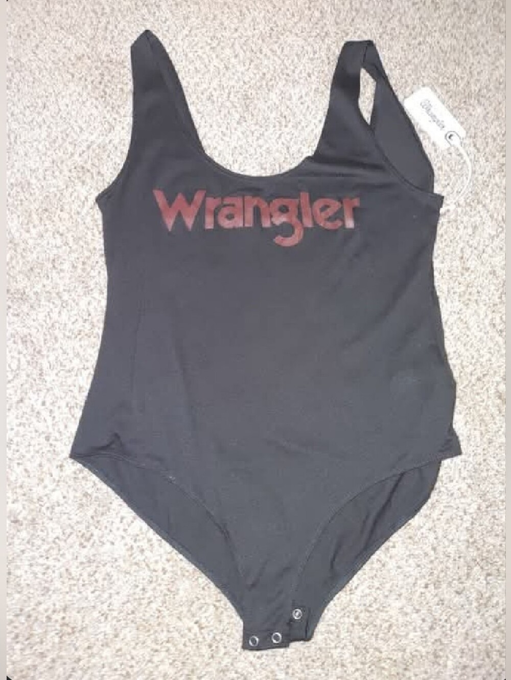 Wrangler Black Bodysuit with Red Logo